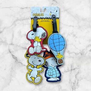 🔥🔥🆕PEANUTS SNOOPY AND WOODSTOCK SET/4 LUGGAGE TAGS